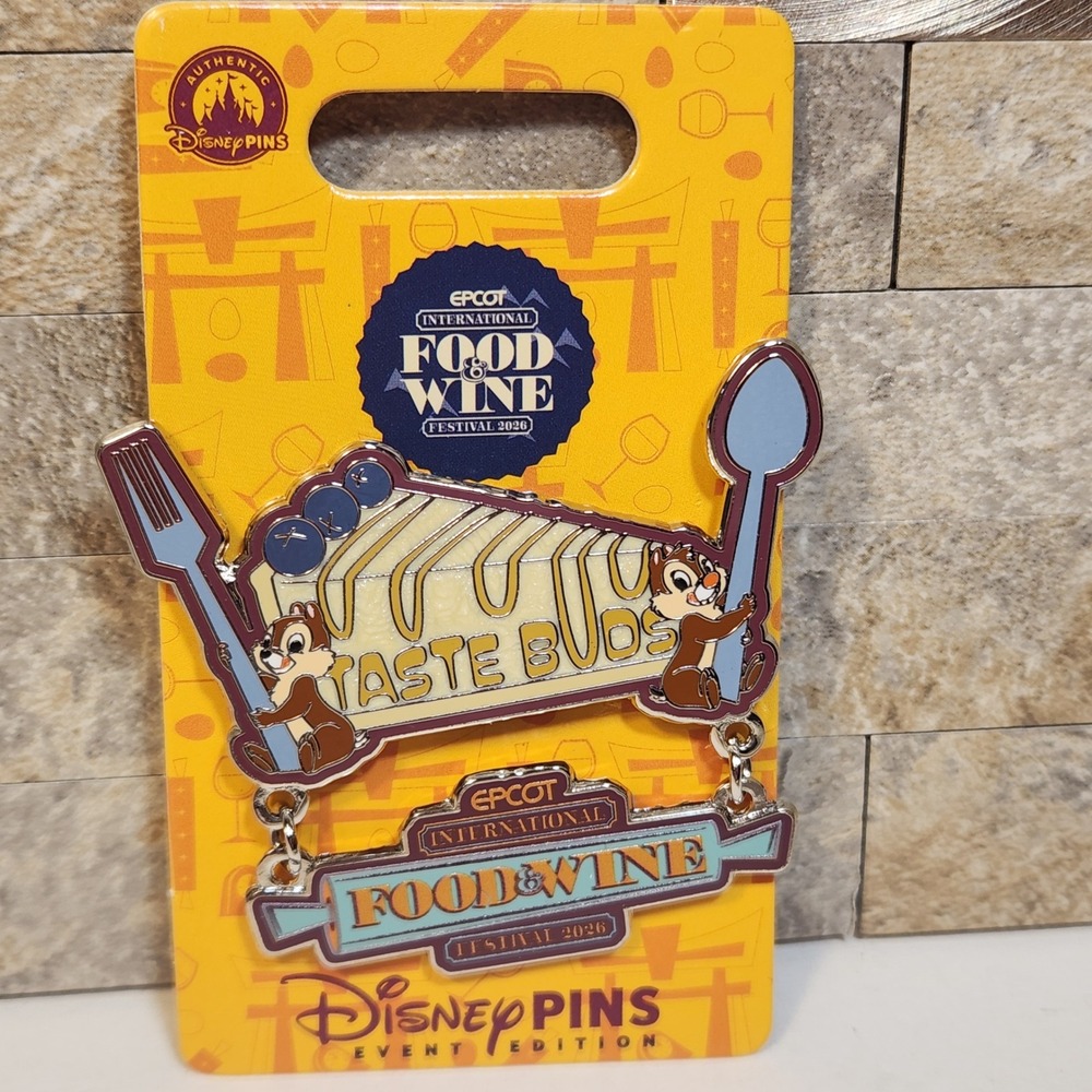 Disney Pin Epcot Food & Wine Festival 2024 Chip n Dale Taste Buds Cheesecake
